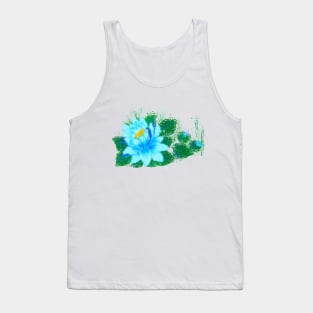 Light Blue Waterlily Tank Top